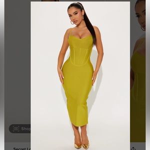 Fashion Nova Secret Love Bandage MIDI Dress. NWT.